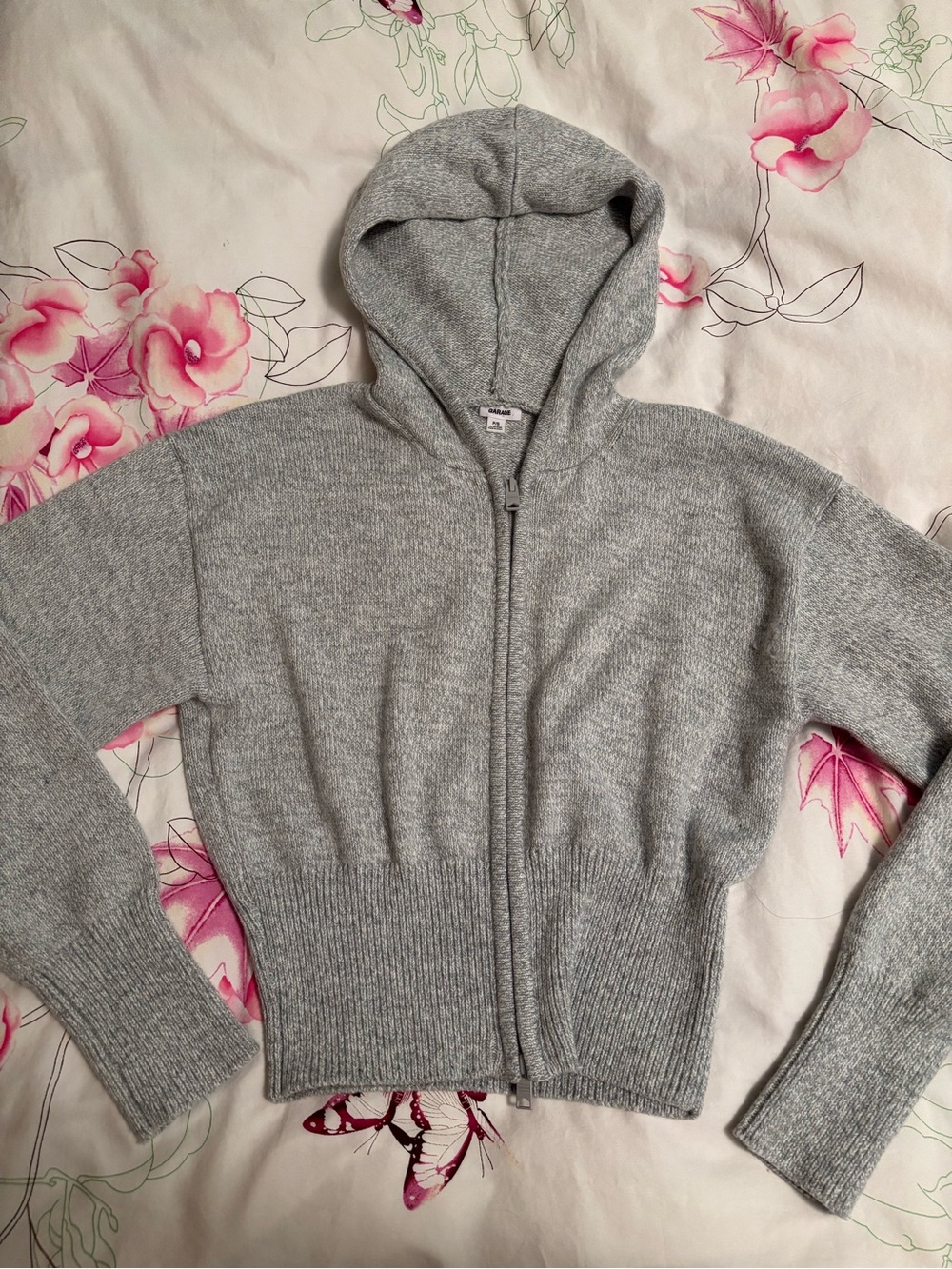 Women’s Gray Zip-Up Hooded Sweater
